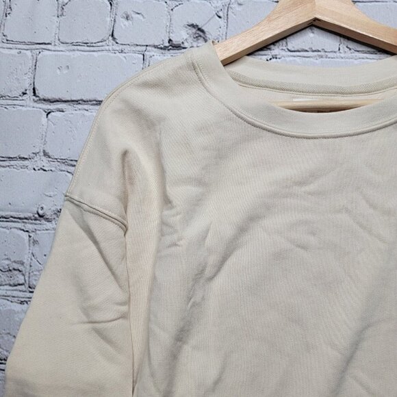 Wellbeing Being Well Goldie Cotton Sweatshirt In Bone White Cream NWT Size M - Picture 4 of 14